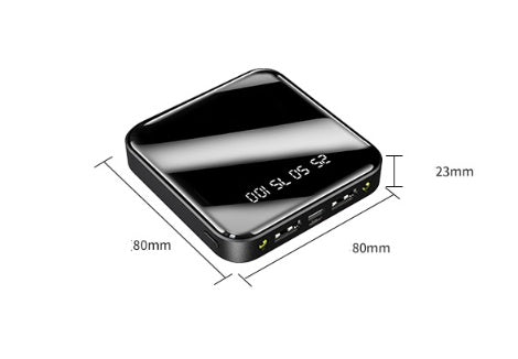 High-Capacity 20000mAh Mini Power Bank – Digital Display & Sleek Mirror Look - Obitex Online Store