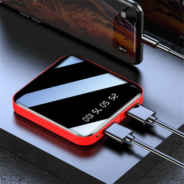 High-Capacity 20000mAh Mini Power Bank – Digital Display & Sleek Mirror Look - Obitex Online Store