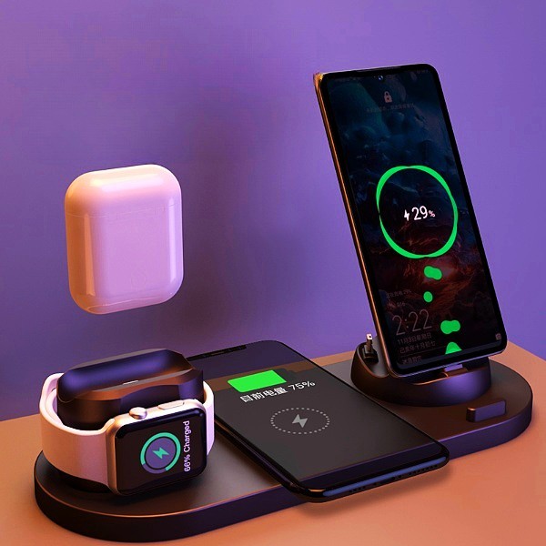 Spectacular 6-in-1 Fast Wireless Charging Dock for iPhone, Watch and Earbud. - Obitex Online Store