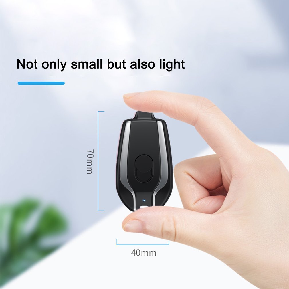 Mini 1500mAh Keychain Power Bank – Type-C Emergency Charger and All iPhone Charger | Ultra-Compact Fast Charging Backup Battery - Obitex Online Store