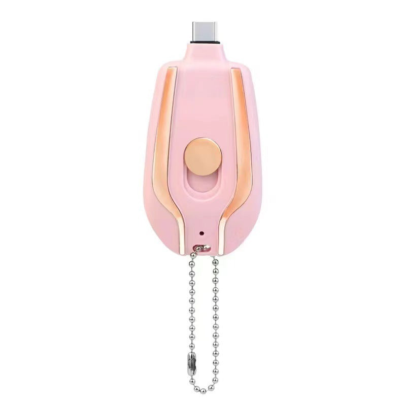 Mini 1500mAh Keychain Power Bank – Type-C Emergency Charger and All iPhone Charger | Ultra-Compact Fast Charging Backup Battery - Obitex Online Store