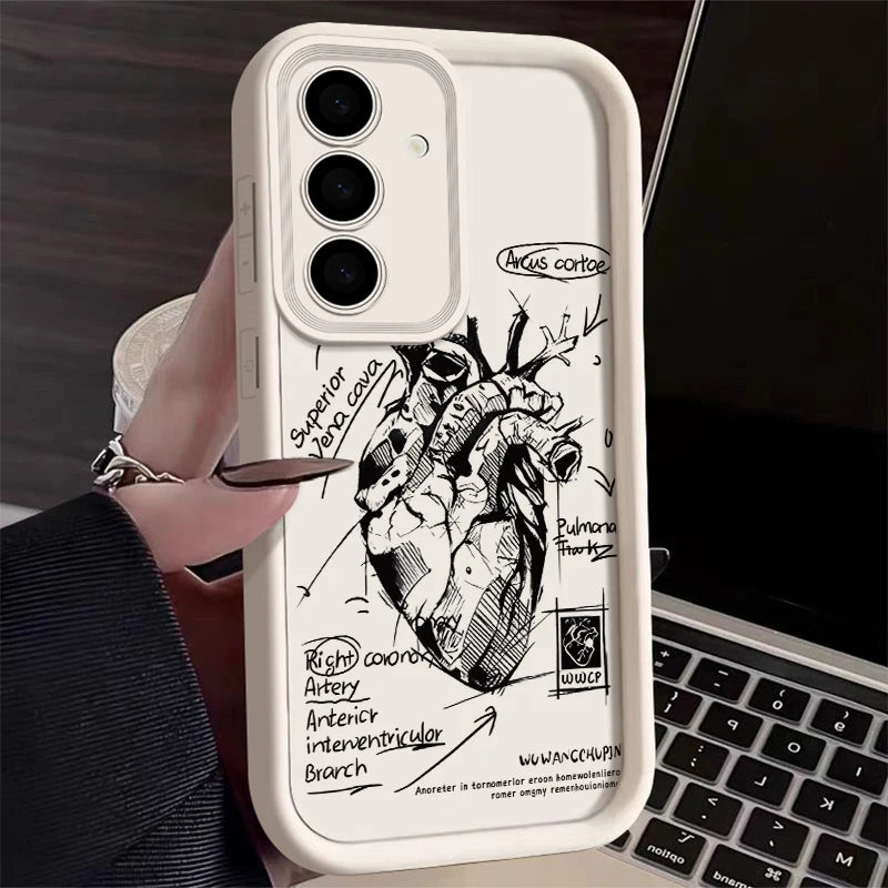 Samsung Silicone Phone Case – Cute Heart Design Cover for Various Model - Obitex Online Store