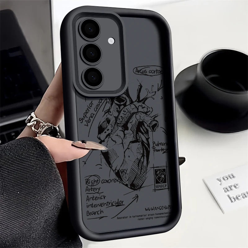 Samsung Silicone Phone Case – Cute Heart Design Cover for Various Model - Obitex Online Store